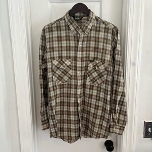 Vintage Lee Western Plaid Pearl-Snap Shirt Men’s XL (23×32)